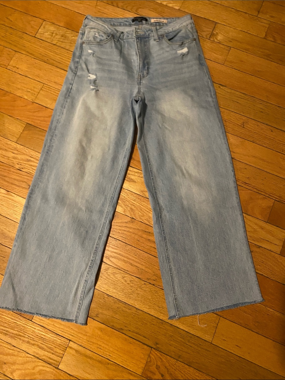 BDG Light Wash Flare Jeans with Subtle Distressing